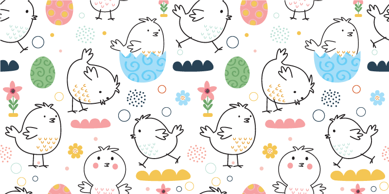 Charming Chickens Pattern kids vinyl carpet - TenStickers