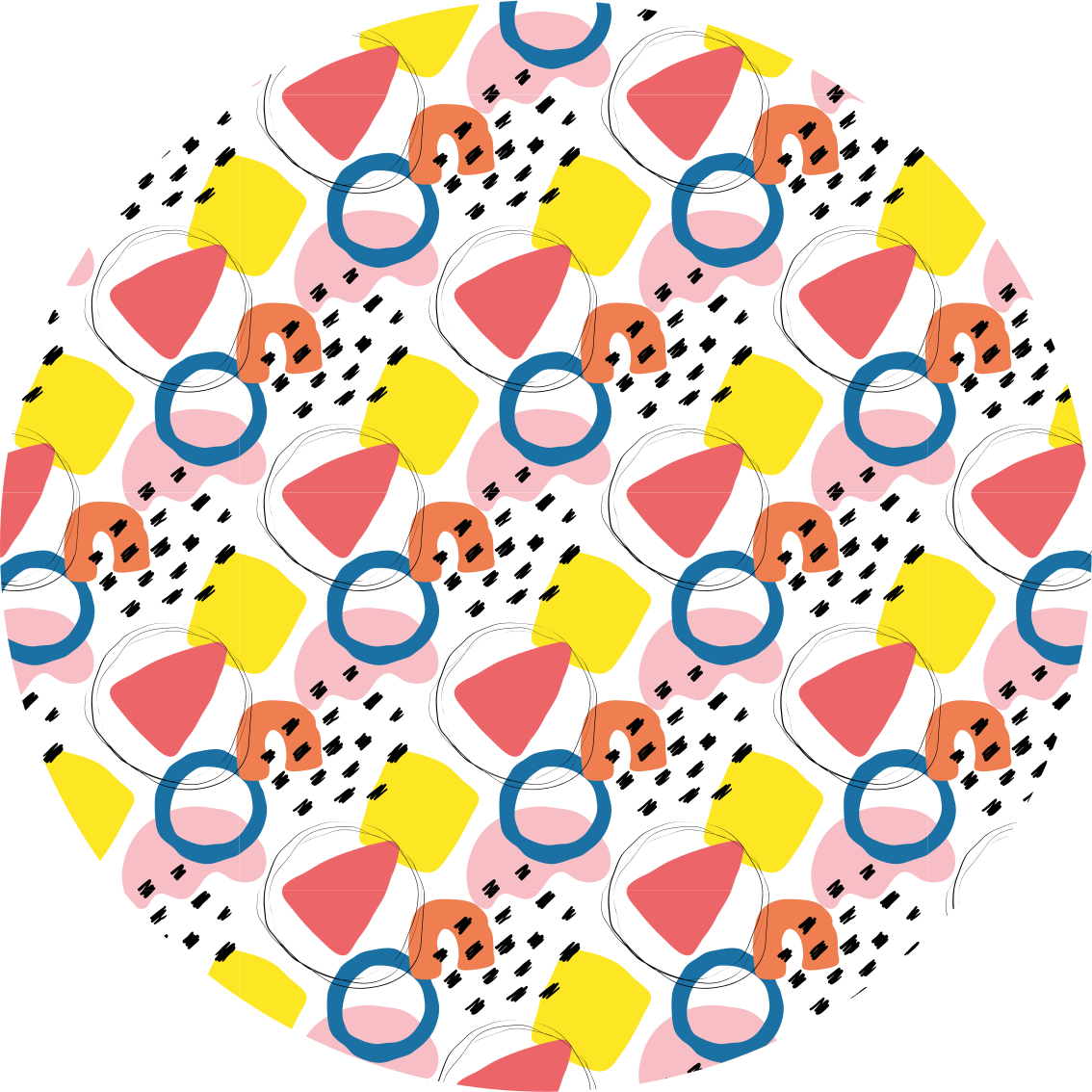 Vibrant Shape Arrangements minimalist vinyl carpet - TenStickers