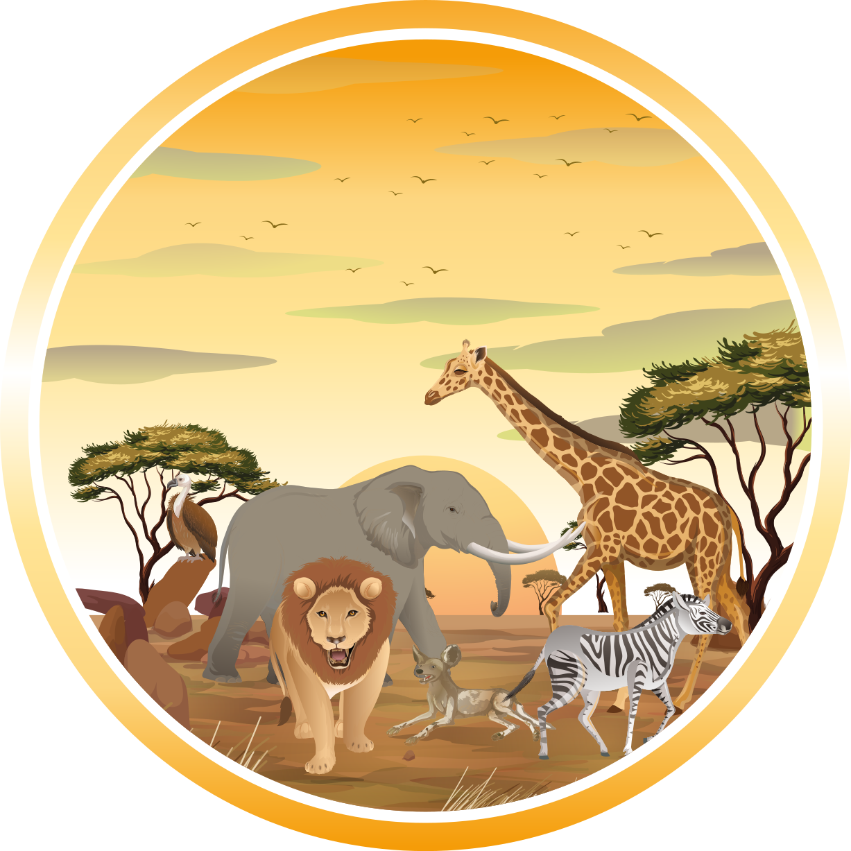 Safari Wildlife Expedition animal vinyl carpet - TenStickers
