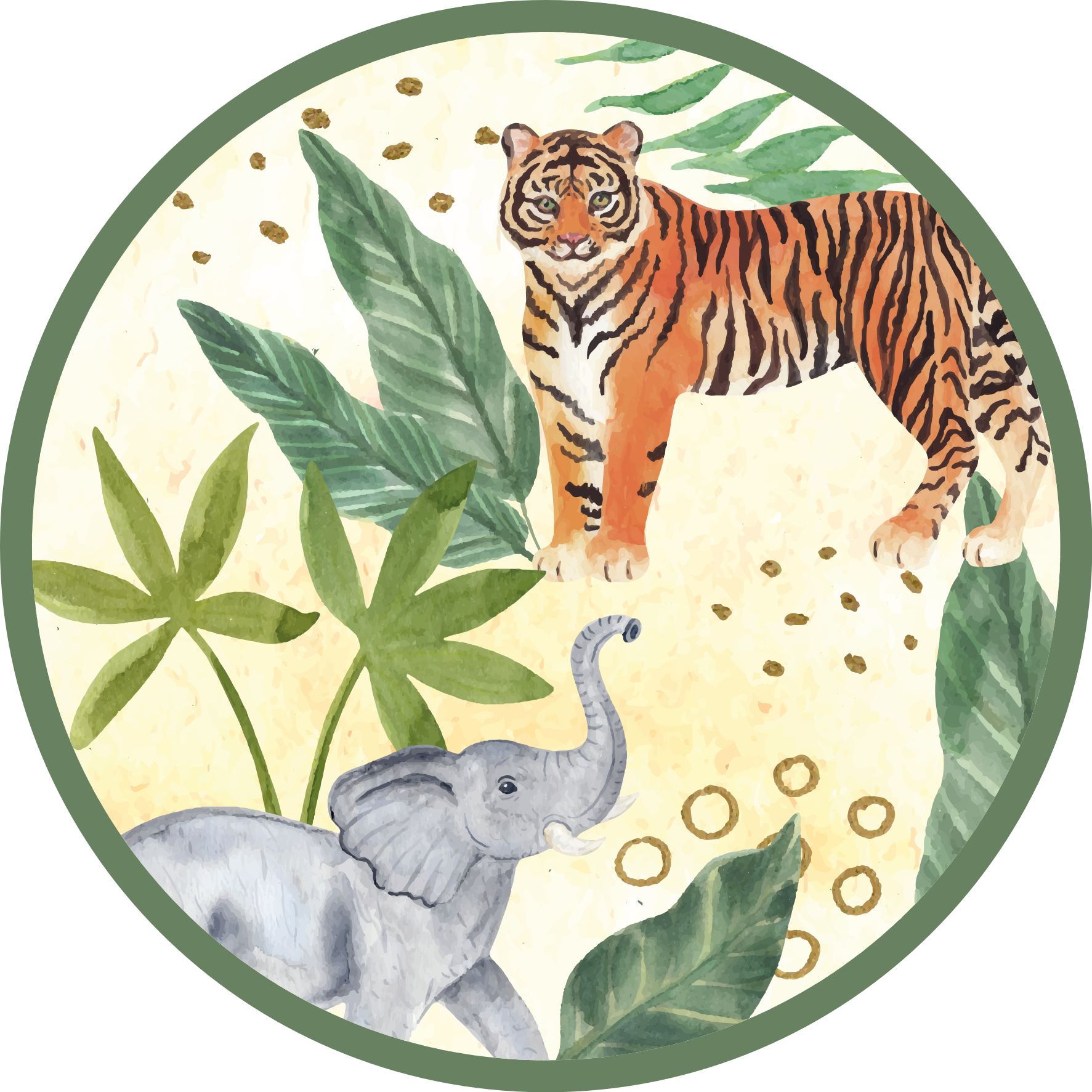 Tropical wildlife scene animal vinyl carpet - TenStickers