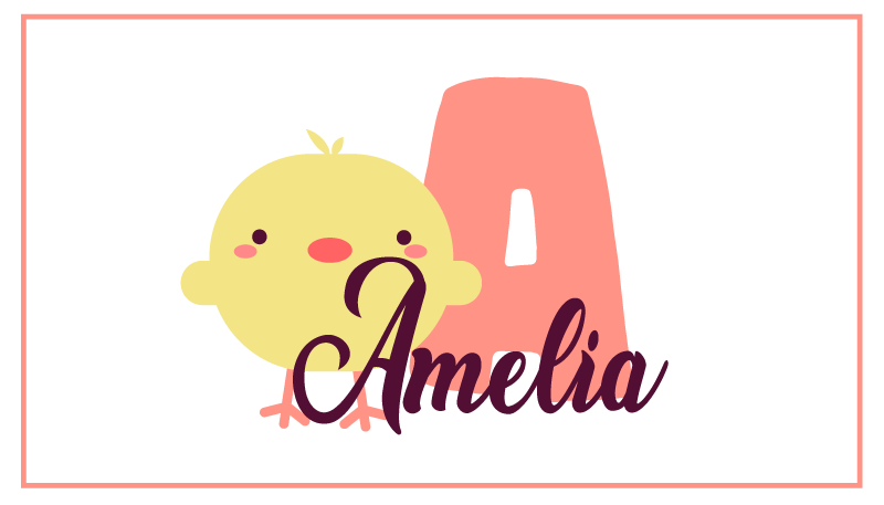 Chick with name and initial nursery vinyl carpet - TenStickers