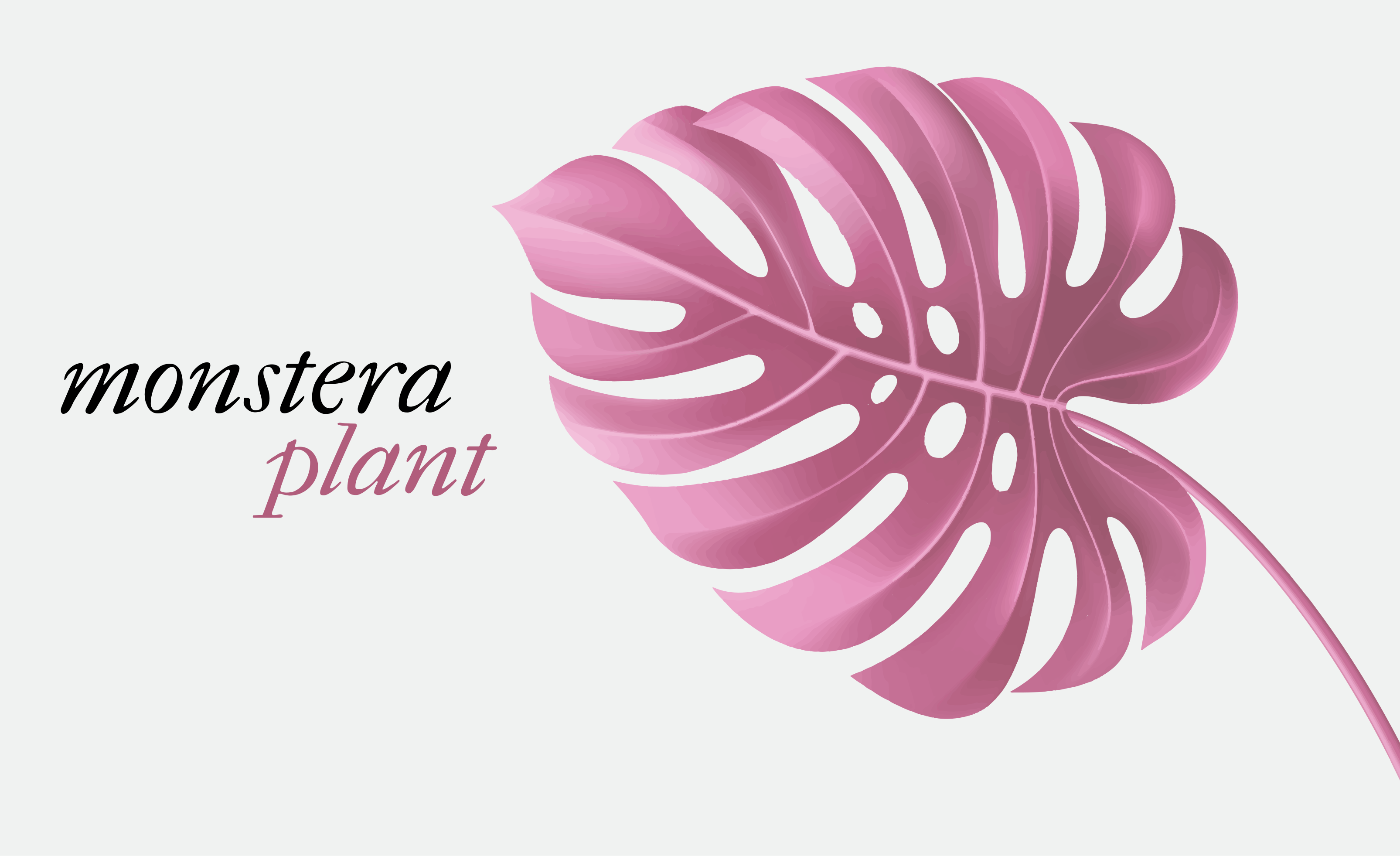 Pink monstera plant floral vinyl carpet - TenStickers