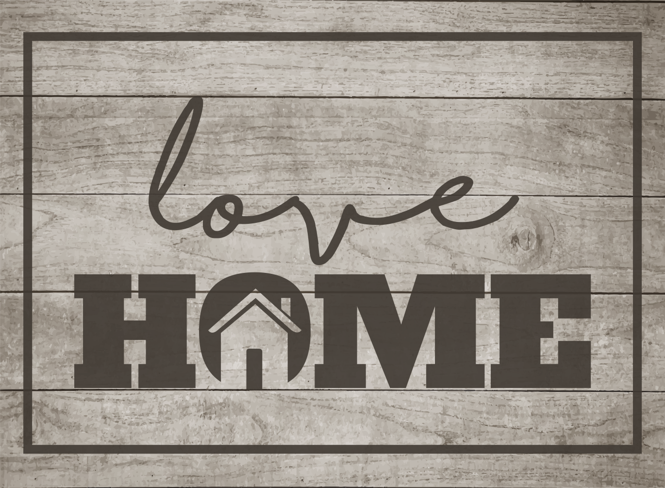 Wooden love home custom vinyl carpet - TenStickers