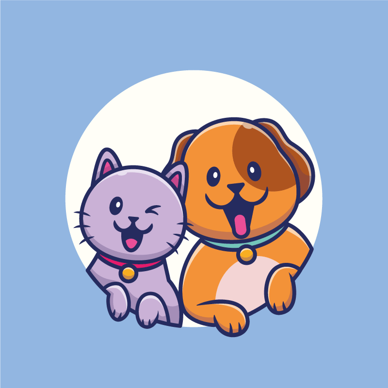 Cute Pet Duo animal vinyl carpet - TenStickers