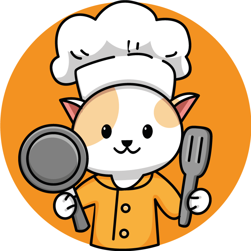 Orange chef cat kitchen vinyl carpet - TenStickers