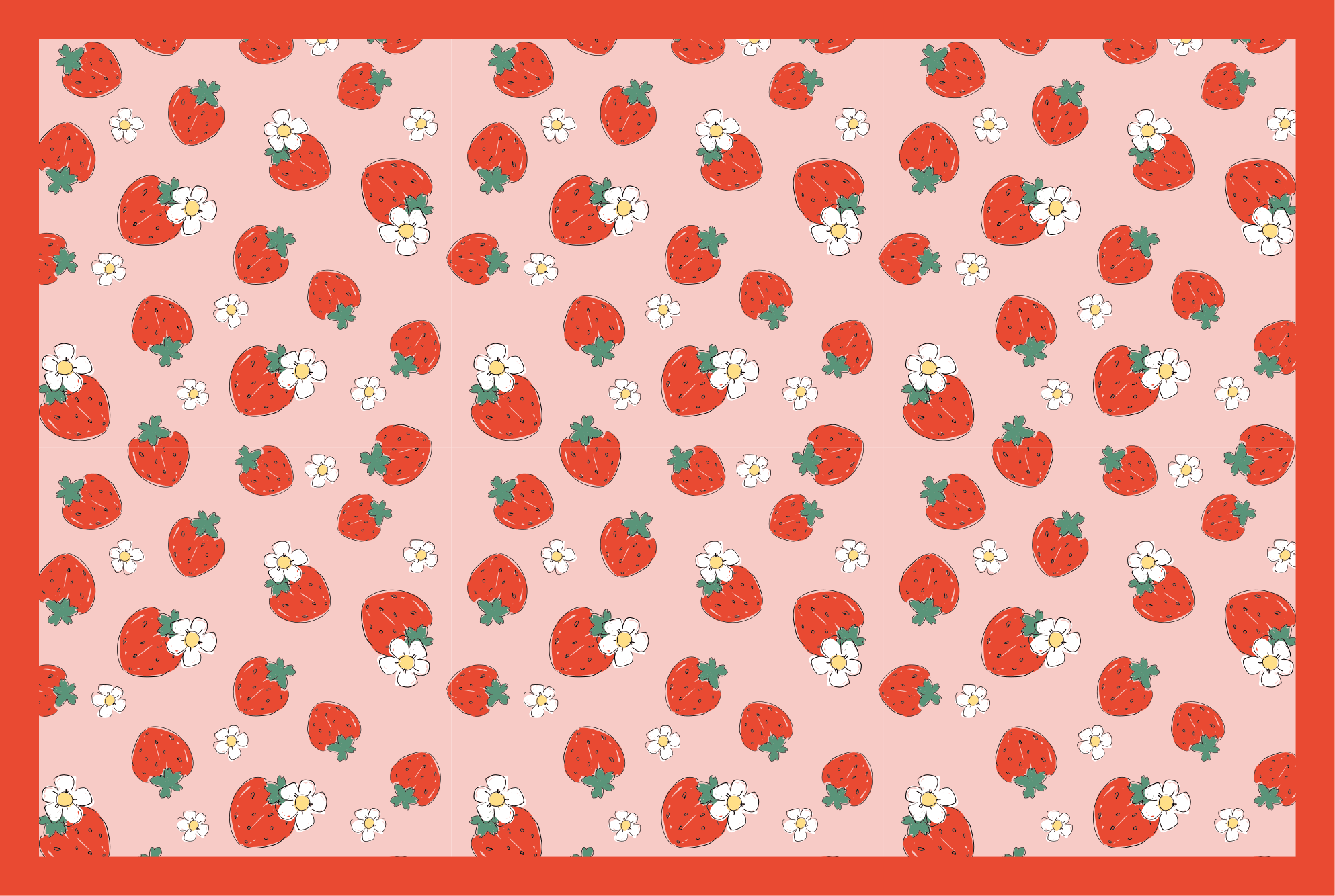 Strawberry Blossom Motif floral vinyl carpet - TenStickers