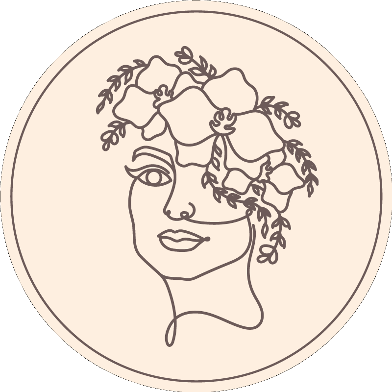 Botanical Sketch Illustration circular vinyl carpet - TenStickers