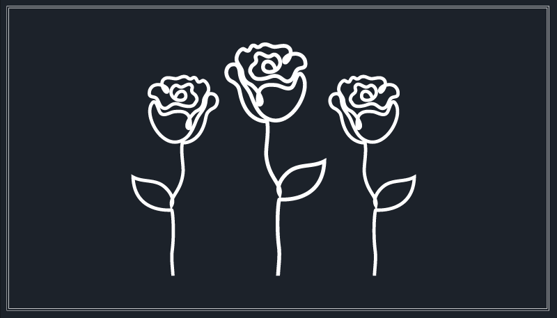 Botanical Sketch Representation floral vinyl carpet - TenStickers