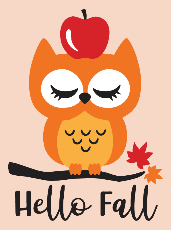Hello fall owl kids vinyl carpet - TenStickers