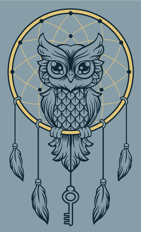 Owl dreamcatcher teen vinyl carpet - TenStickers