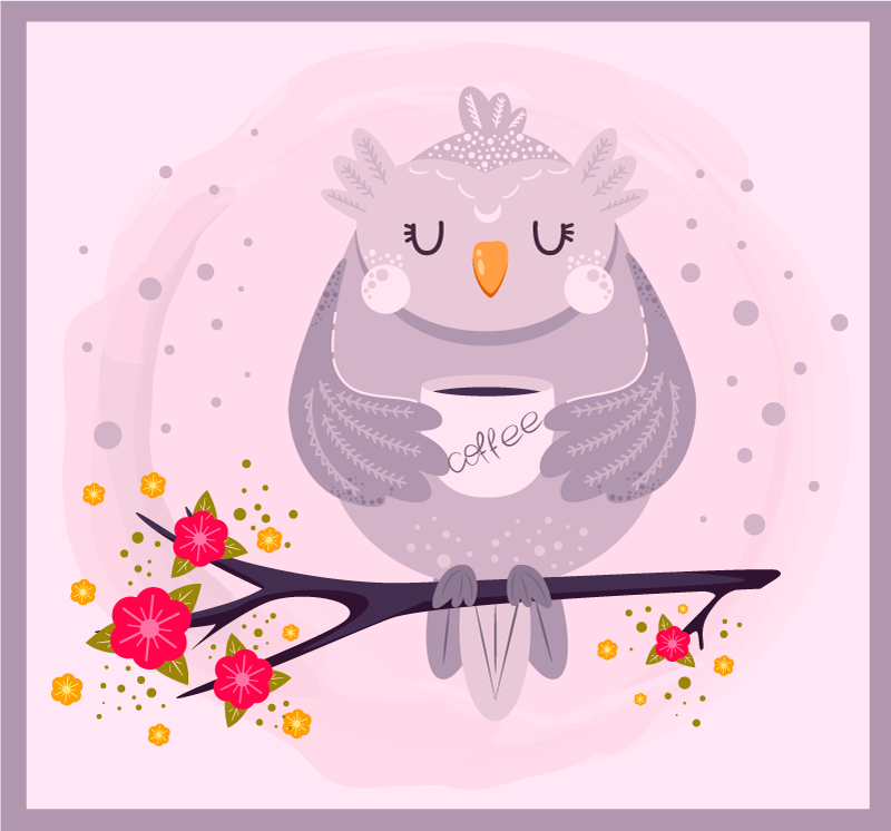 Charming Owl Graphic animal vinyl carpet - TenStickers