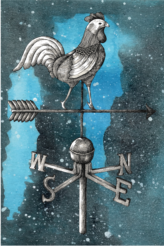 Weather Vane Rooster teen vinyl carpet - TenStickers