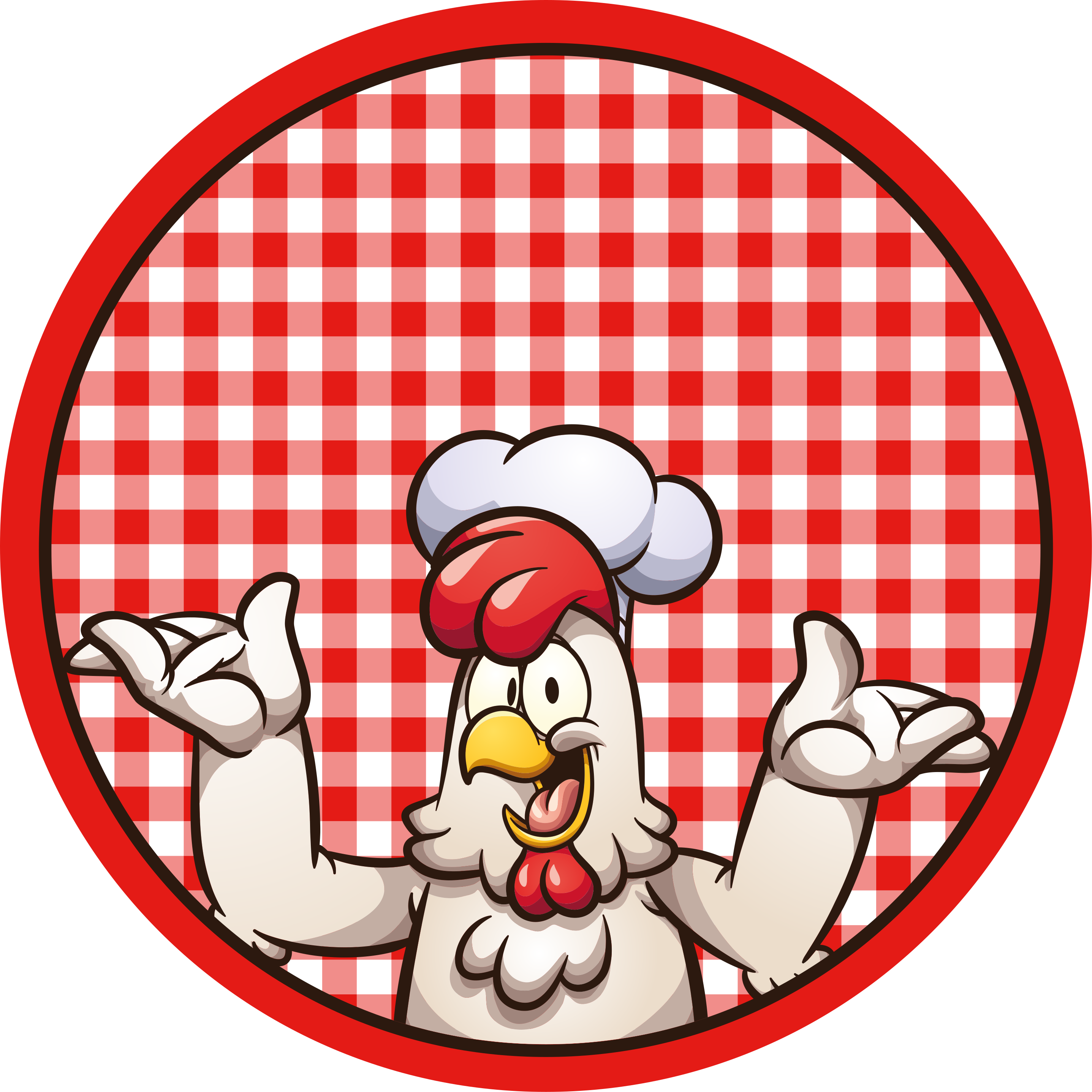 Cheerful Chicken Chef kitchen vinyl carpet - TenStickers
