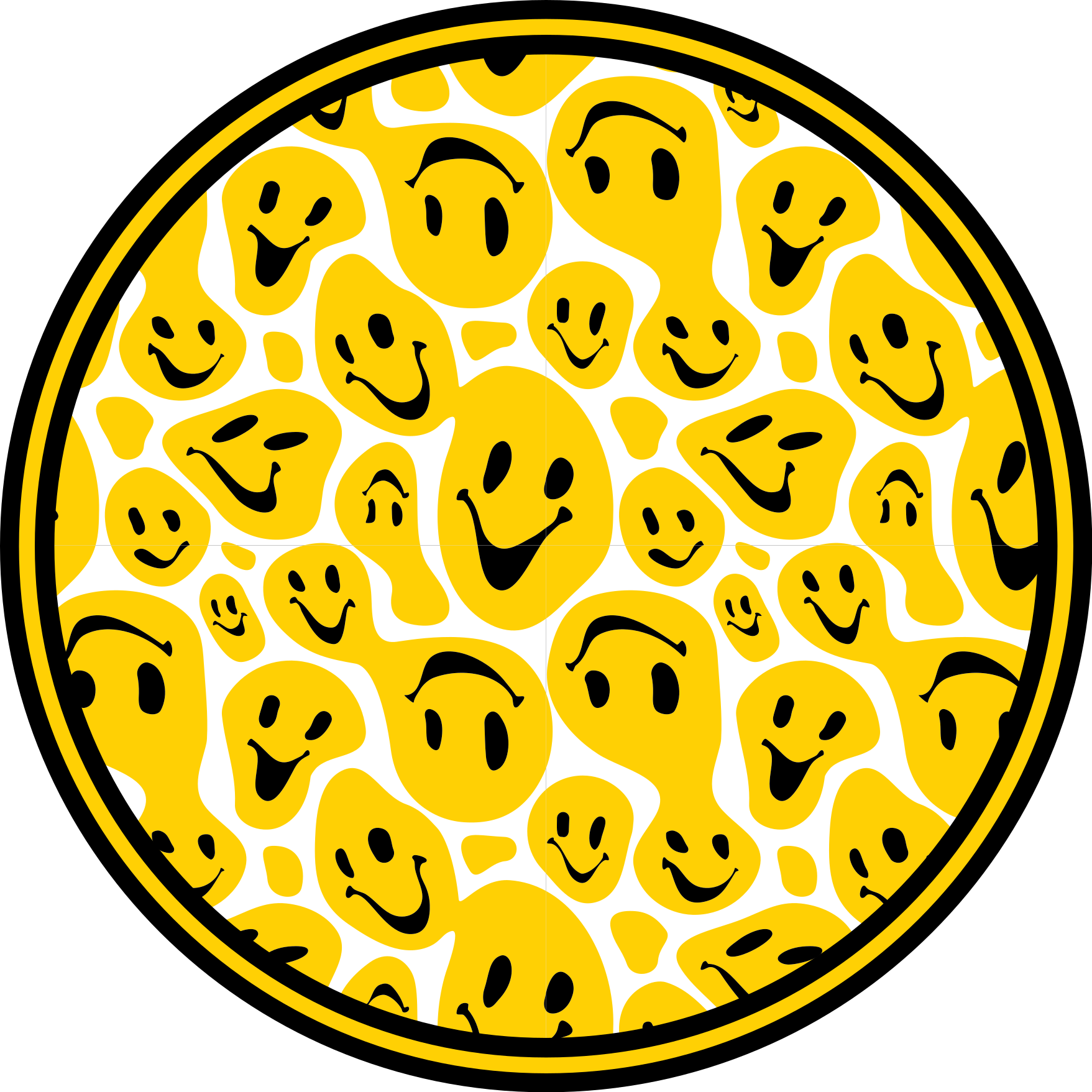 Happy Faces Collection circular vinyl carpet - TenStickers