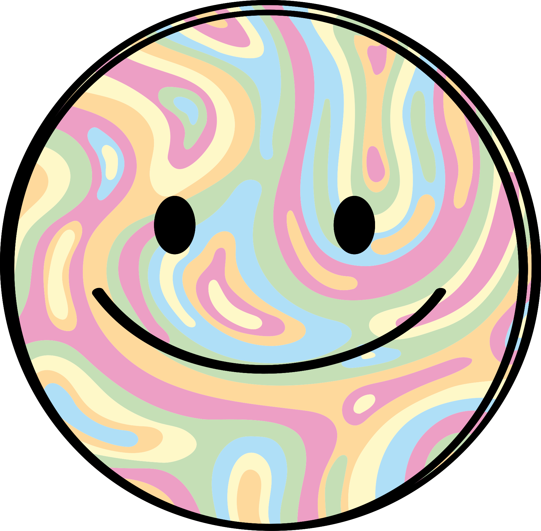 Happy Smile Circle teen vinyl carpet - TenStickers