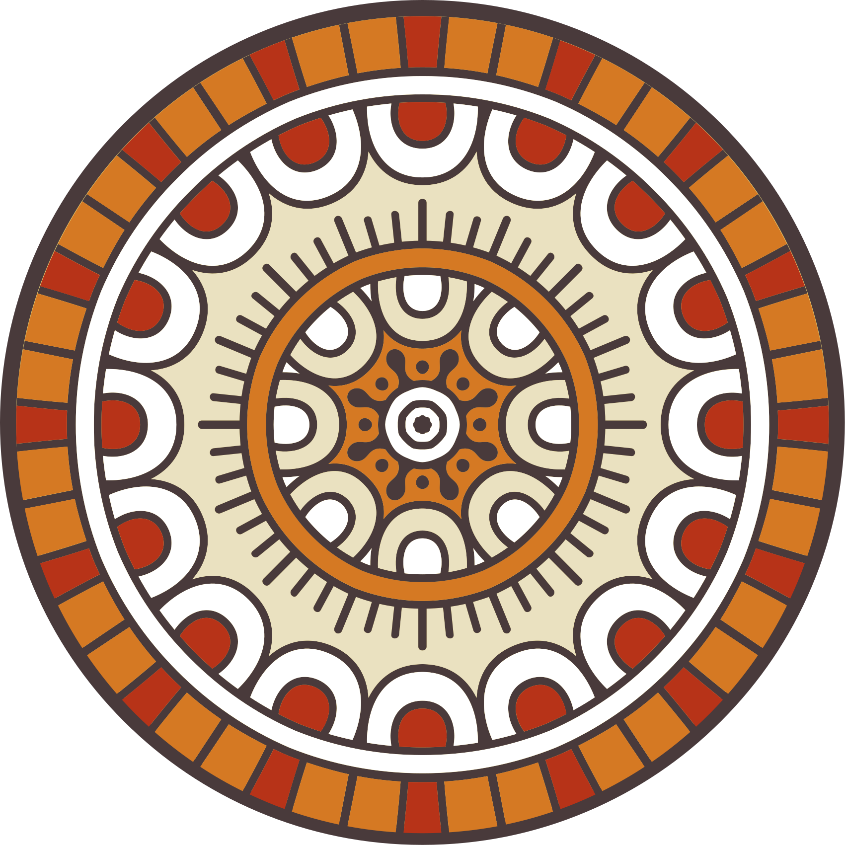 Circular Patterned Motif mandala vinyl carpet - TenStickers