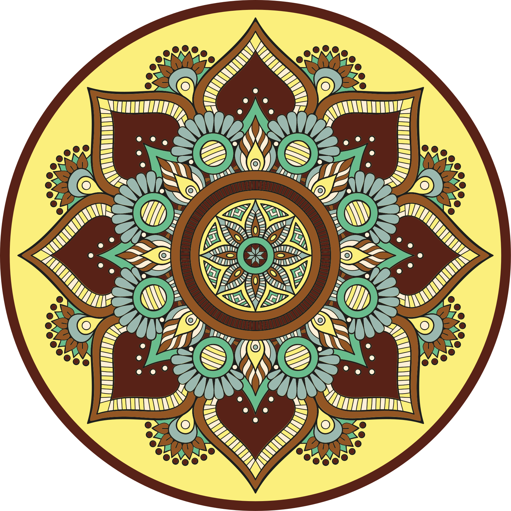 Colorful Ornate Pattern mandala vinyl carpet - TenStickers