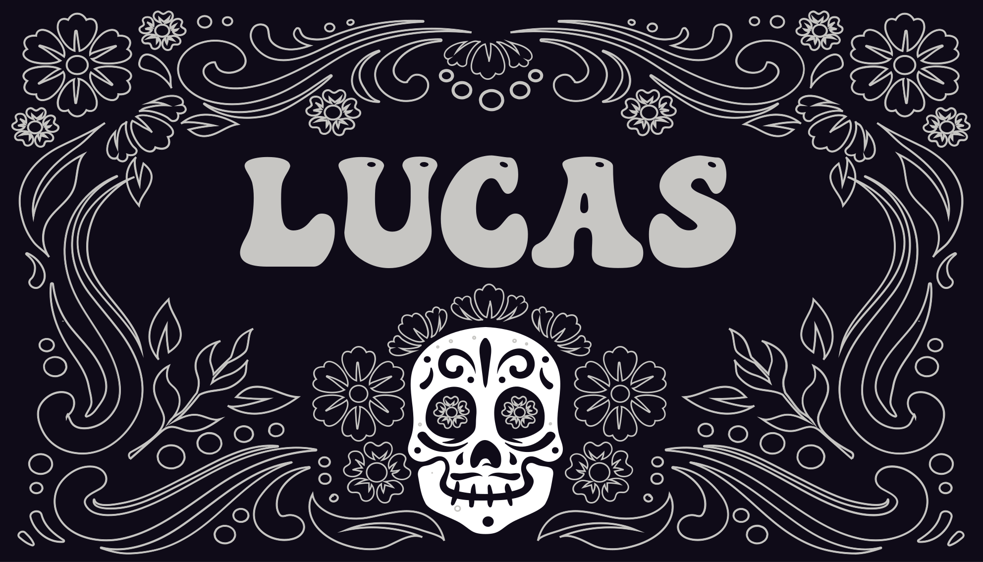 Skull design with name halloween vinyl carpet - TenStickers