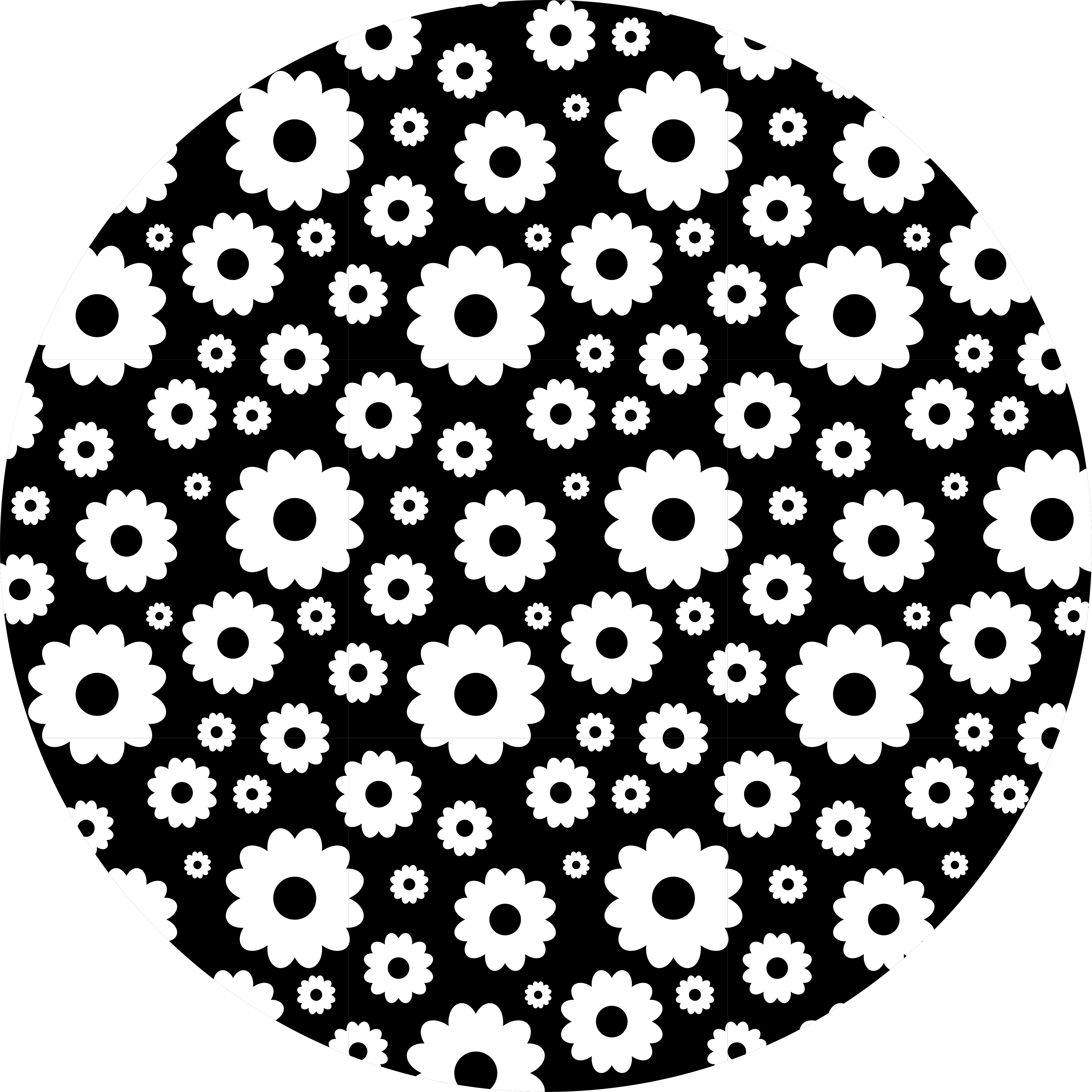 BLACK FLOWER PATTERN floral vinyl carpet - TenStickers