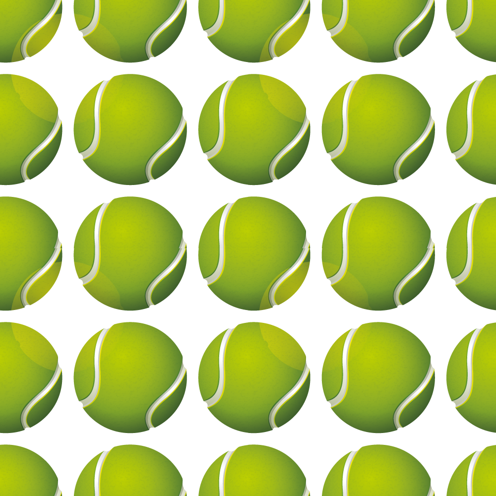 Tennis Ball Motif game vinyl carpet - TenStickers