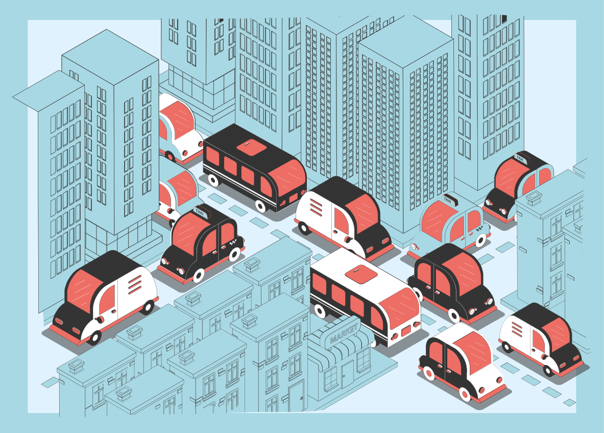 City Traffic Scene road vinyl carpet - TenStickers