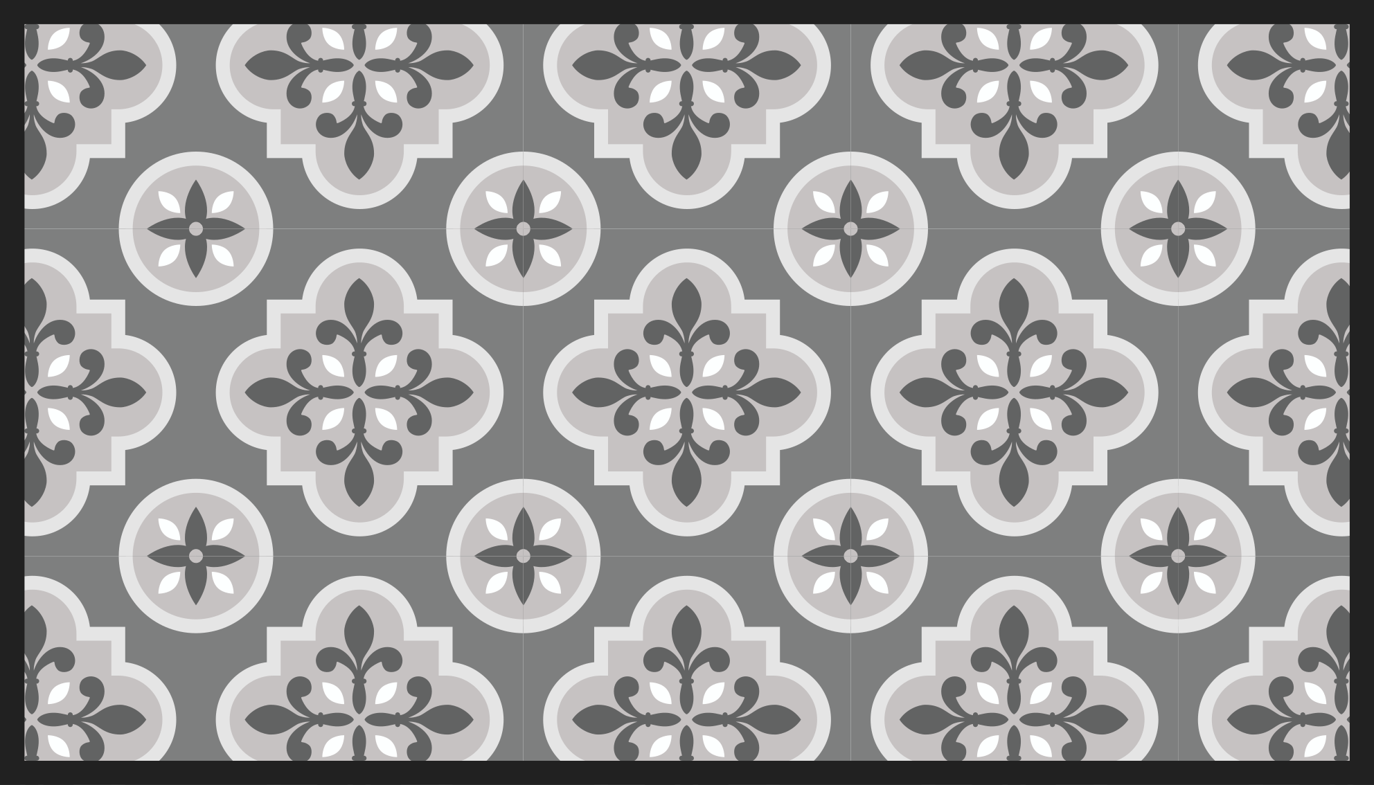 GRAYSCALE FLORAL PATTERN tile vinyl carpet - TenStickers
