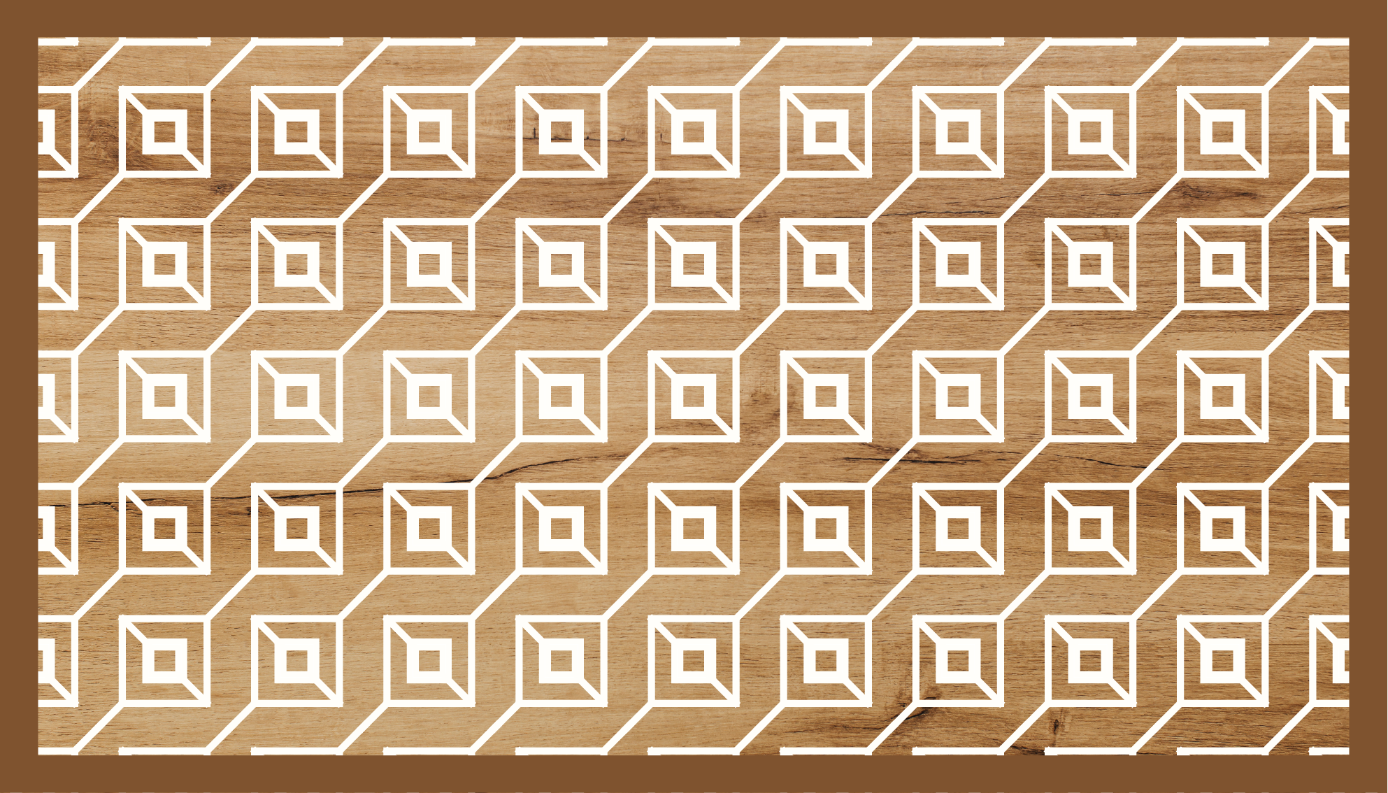 Geometric Motifs wood effect vinyl carpet - TenStickers