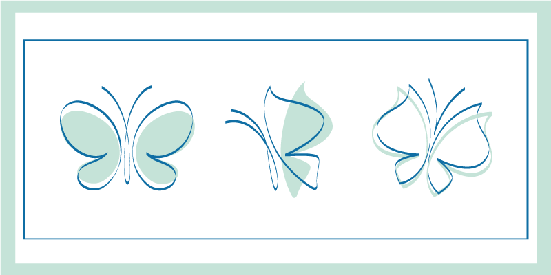 Butterfly Trio Motif animal vinyl carpet - TenStickers