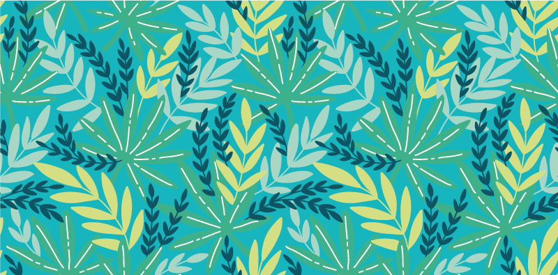 Leafy tropical palette nature vinyl carpet - TenStickers