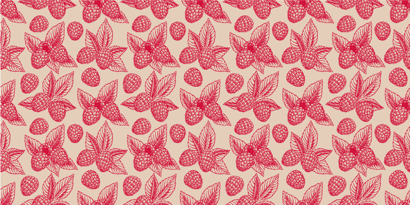 Raspberry leaf pattern kitchen vinyl carpet - TenStickers