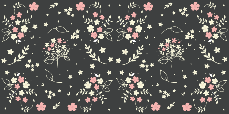 Floral vinyl carpet floral patterned elegance - TenStickers