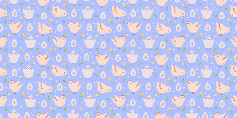 Delightful Chickens Motif kids vinyl carpet - TenStickers