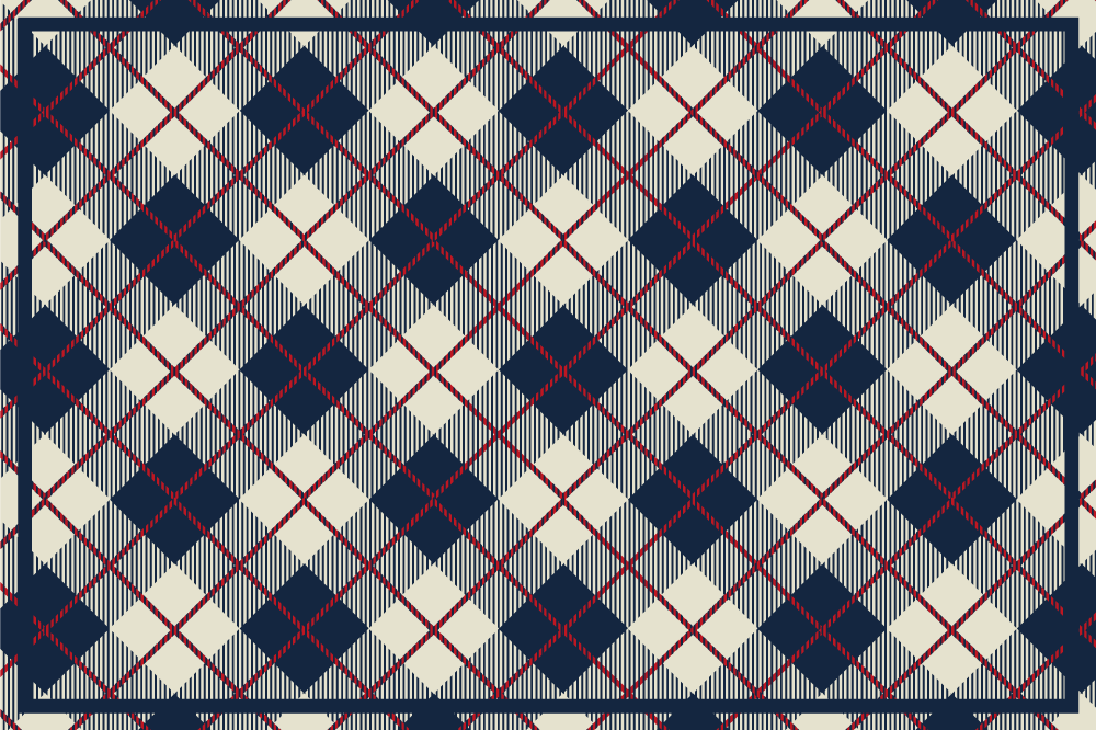 Navy check pattern geometric vinyl carpet - TenStickers