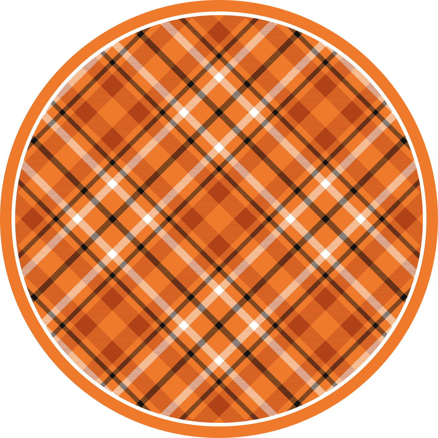 Orange pattern with brown lines circular rug - TenStickers