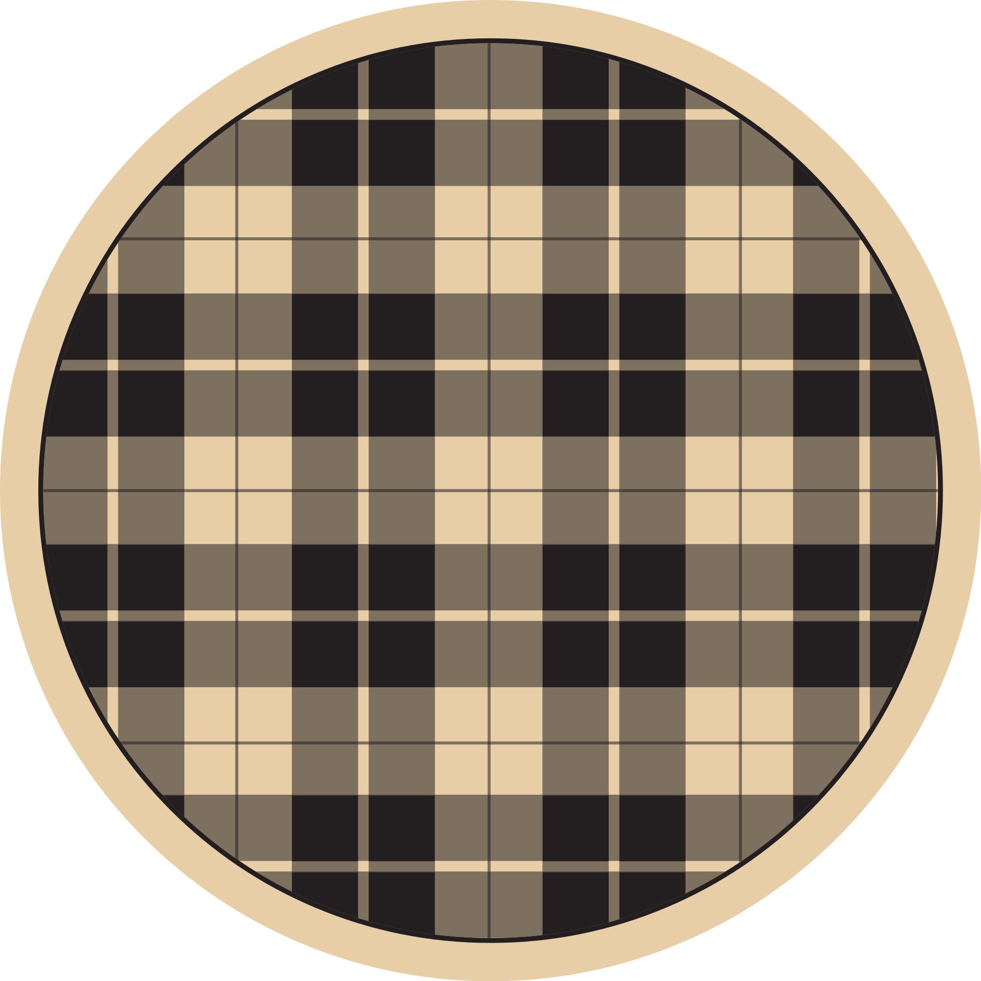 Plaid Configuration circular vinyl carpet - TenStickers