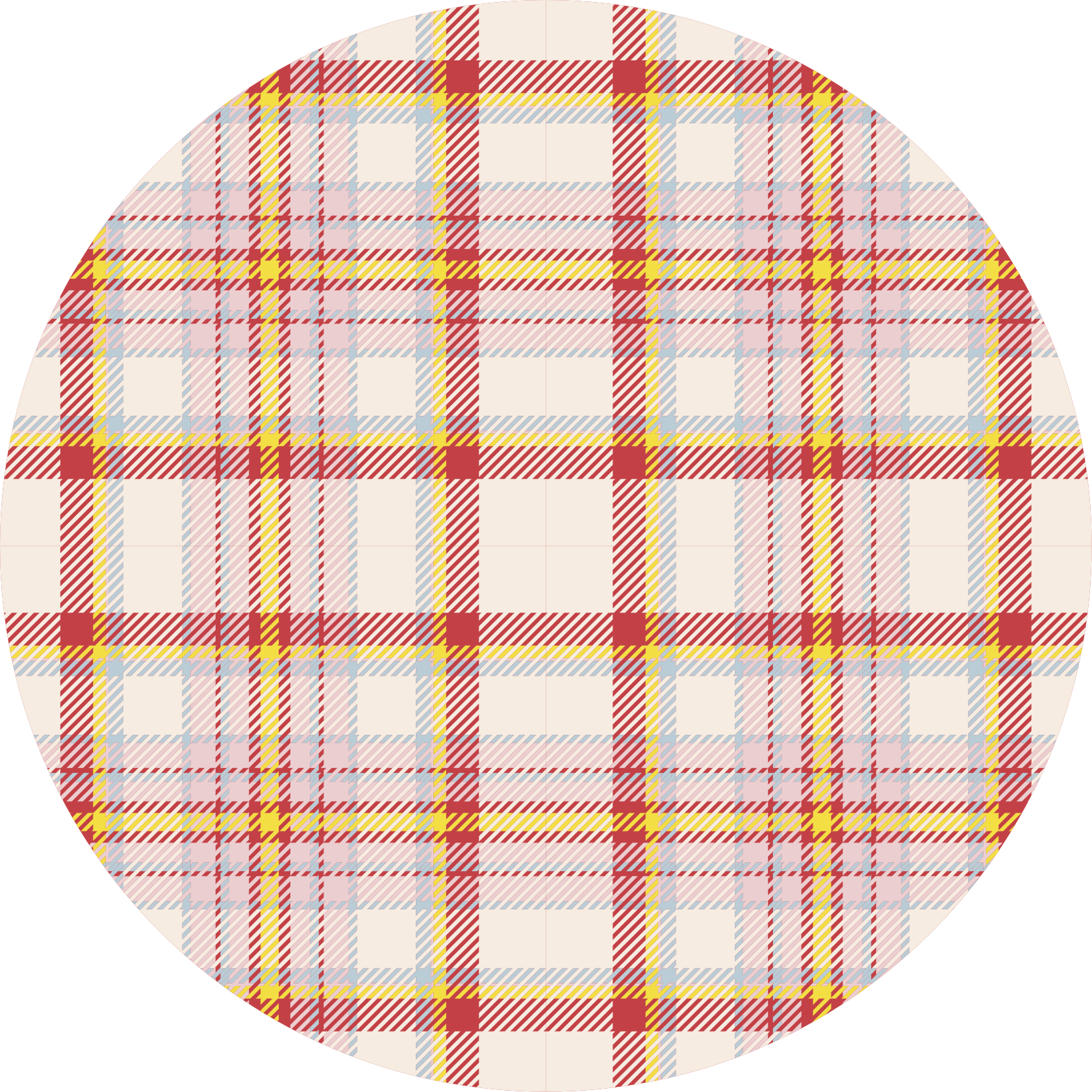 Vibrant Check Pattern circular vinyl carpet - TenStickers