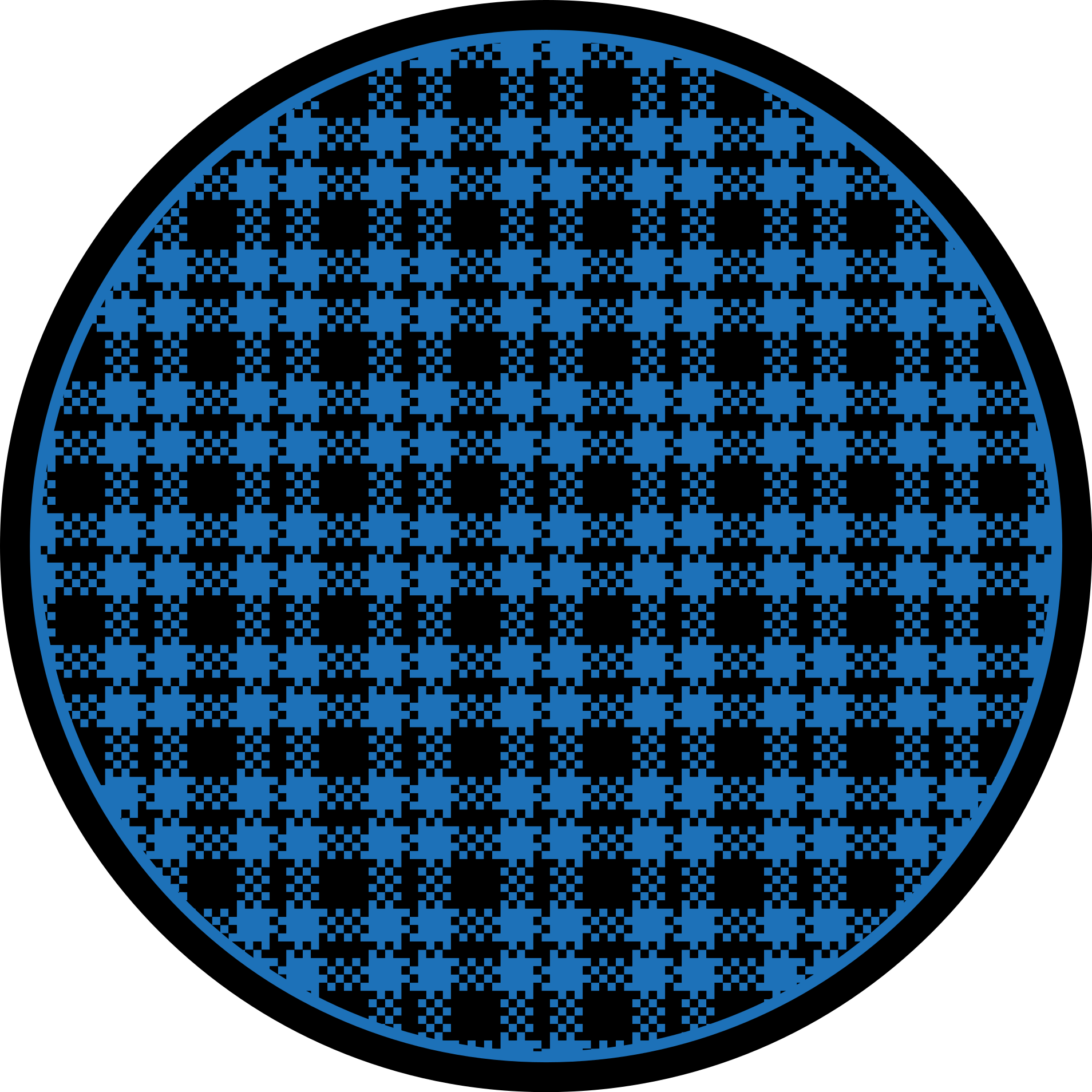 Checked Composition circular vinyl carpet - TenStickers