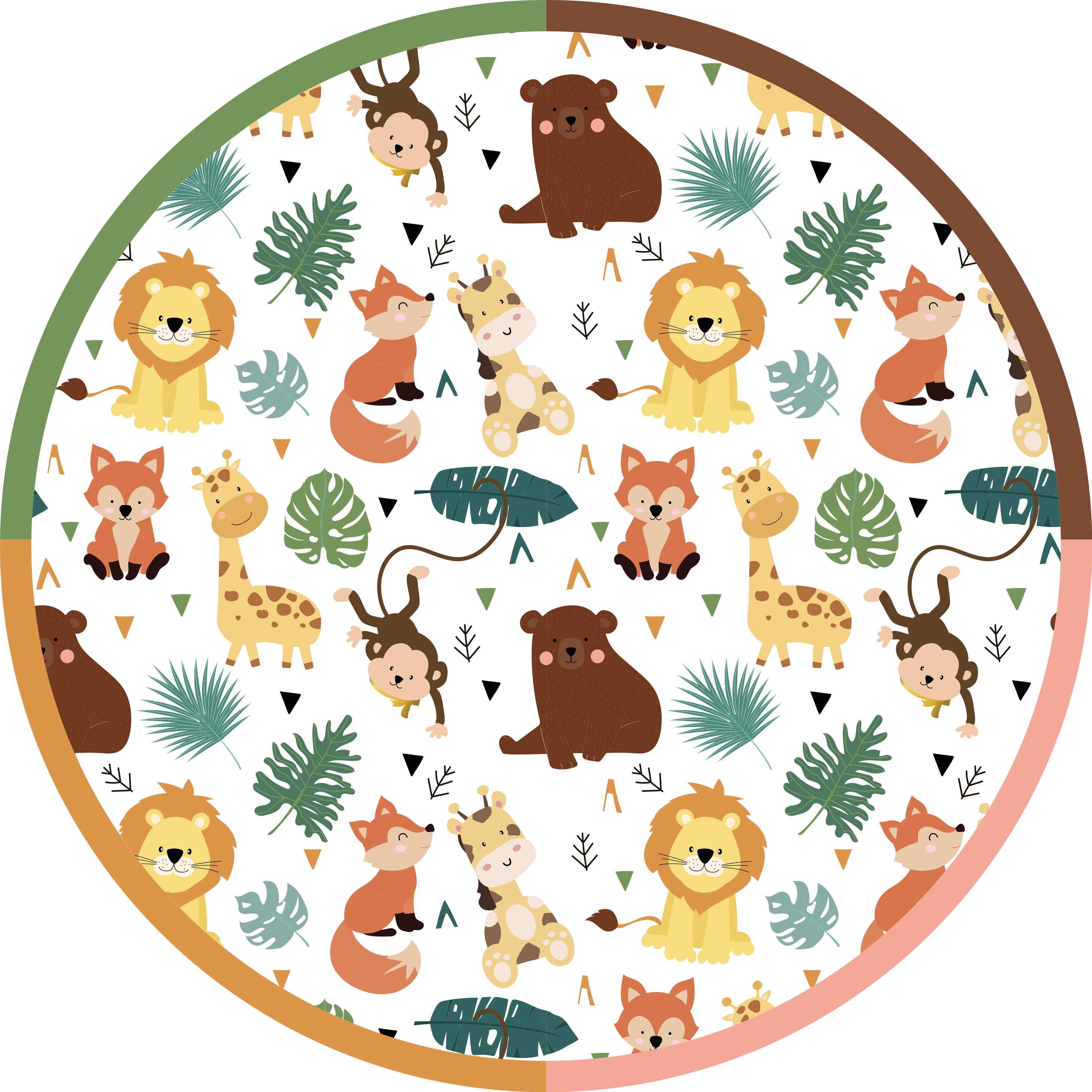 Colorful Jungle Friends animal vinyl carpet - TenStickers