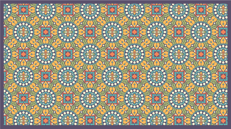 Colorful yellow composition mosaic vinyl carpet - TenStickers