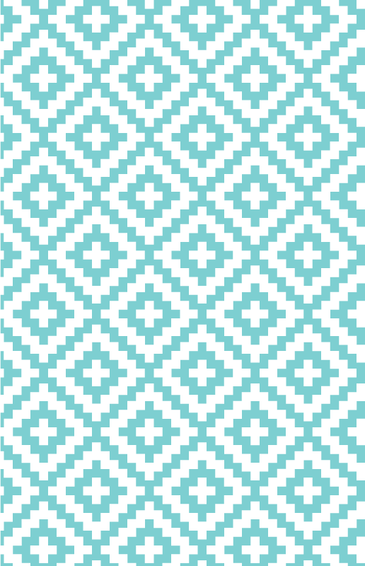 Turquoise Pattern geometric vinyl carpet - TenStickers