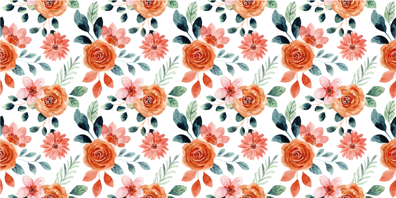 Delightful Botanical Motif floral vinyl carpet - TenStickers