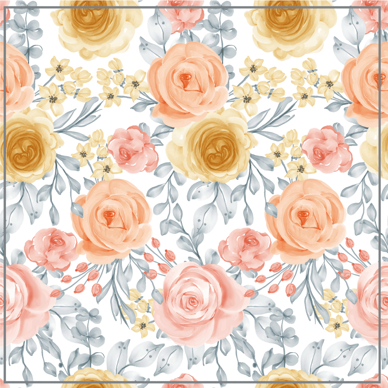Floral pink shades floral vinyl carpet - TenStickers