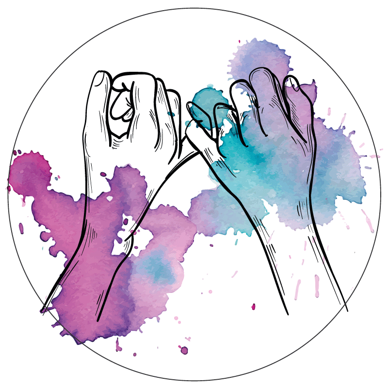 Hands Intertwined teen vinyl carpet - TenStickers