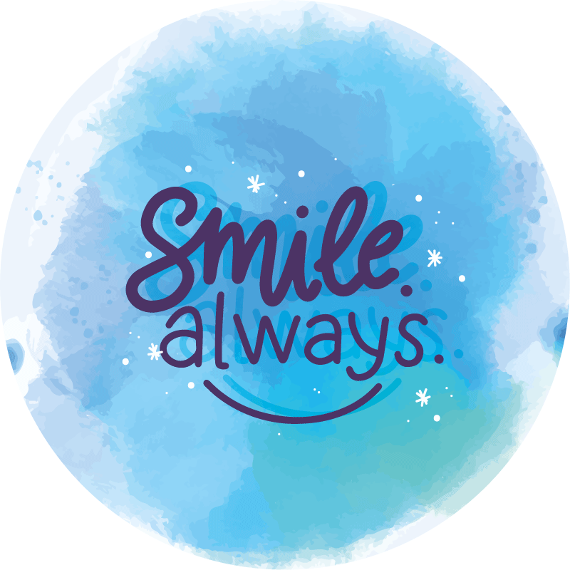 Always Grin custom vinyl carpet - TenStickers