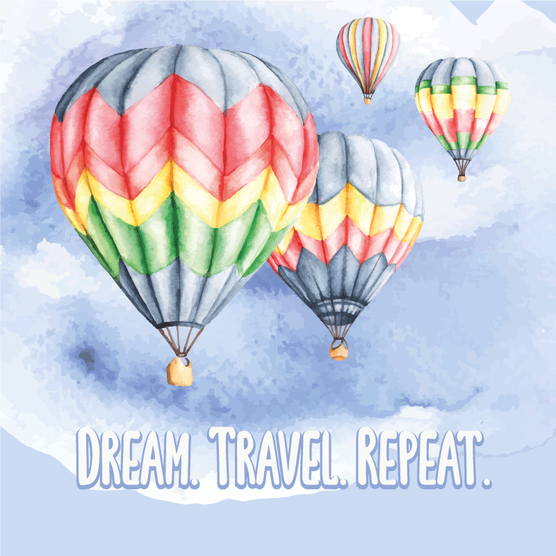 Dream travel repeat custom vinyl carpet - TenStickers