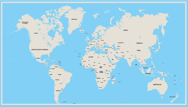 Global simple design world map vinyl carpet - TenStickers