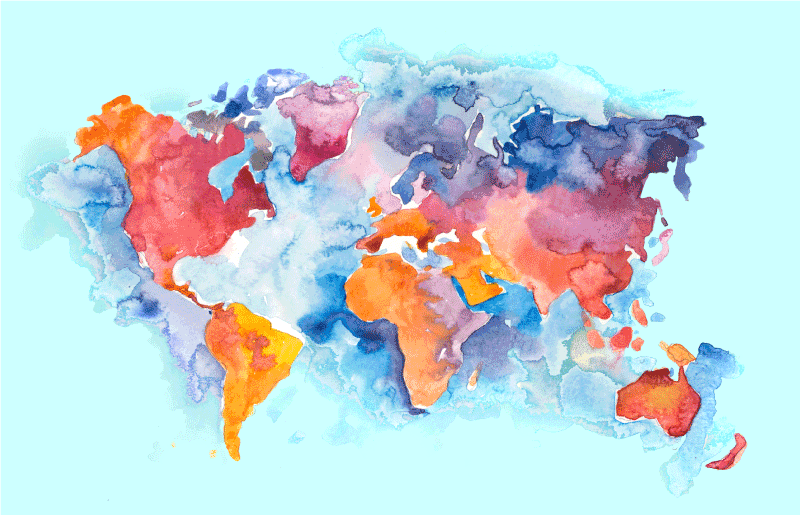 World map vinyl carpet colorful global map - TenStickers