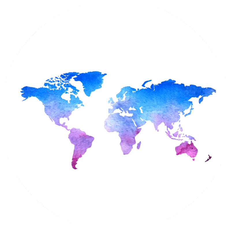 Circular watercolor texture. world map vinyl carpet - TenStickers