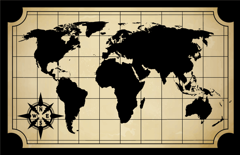 World map vinyl carpet world map design - TenStickers