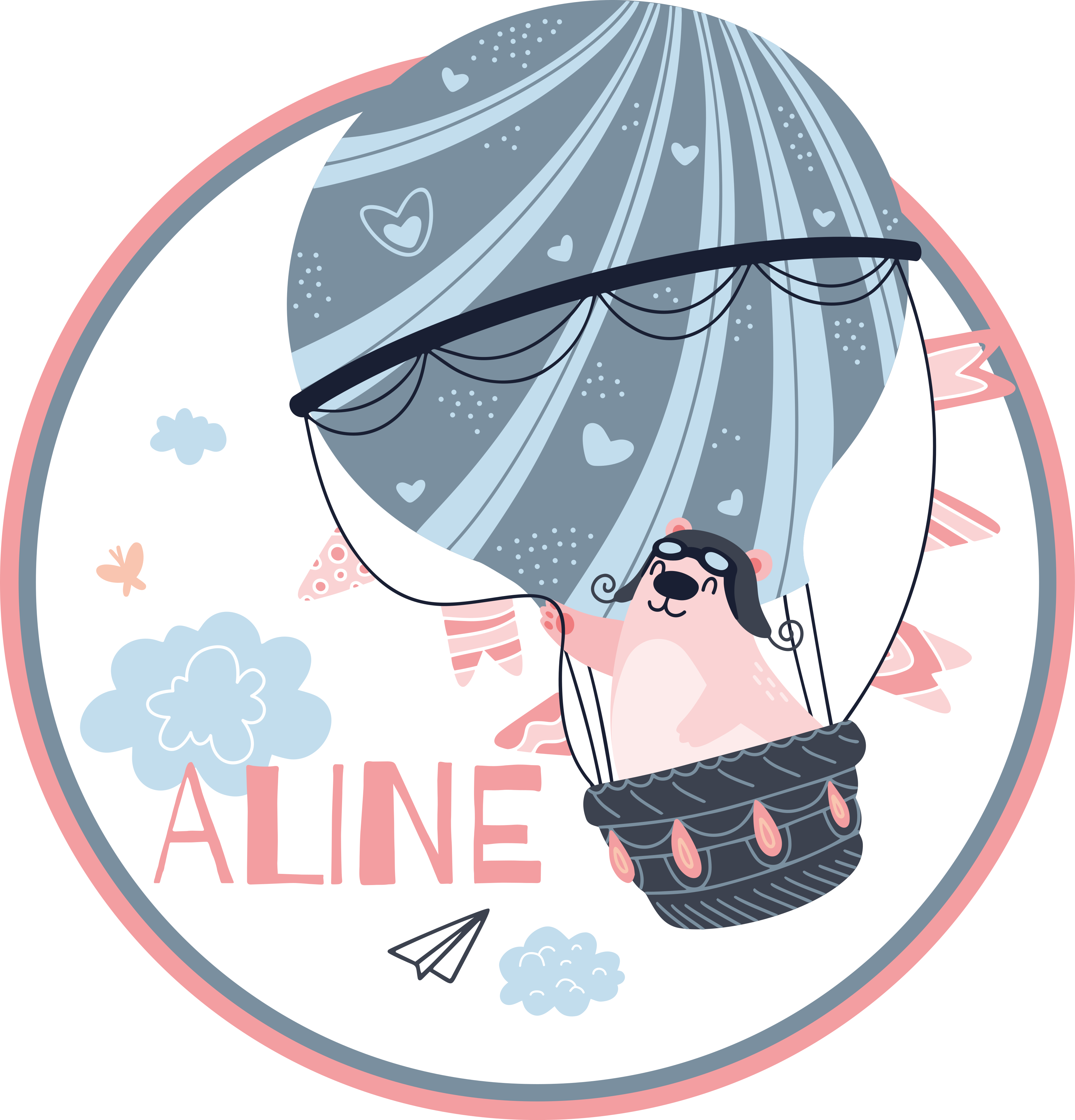 Hot Air Balloon custom vinyl carpet - TenStickers